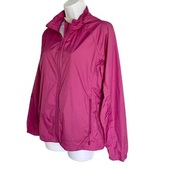 L.L Bean Full Zip Windbreaker Jacket with Hideaway Hood Women's Size Medium - Picture 4 of 8
